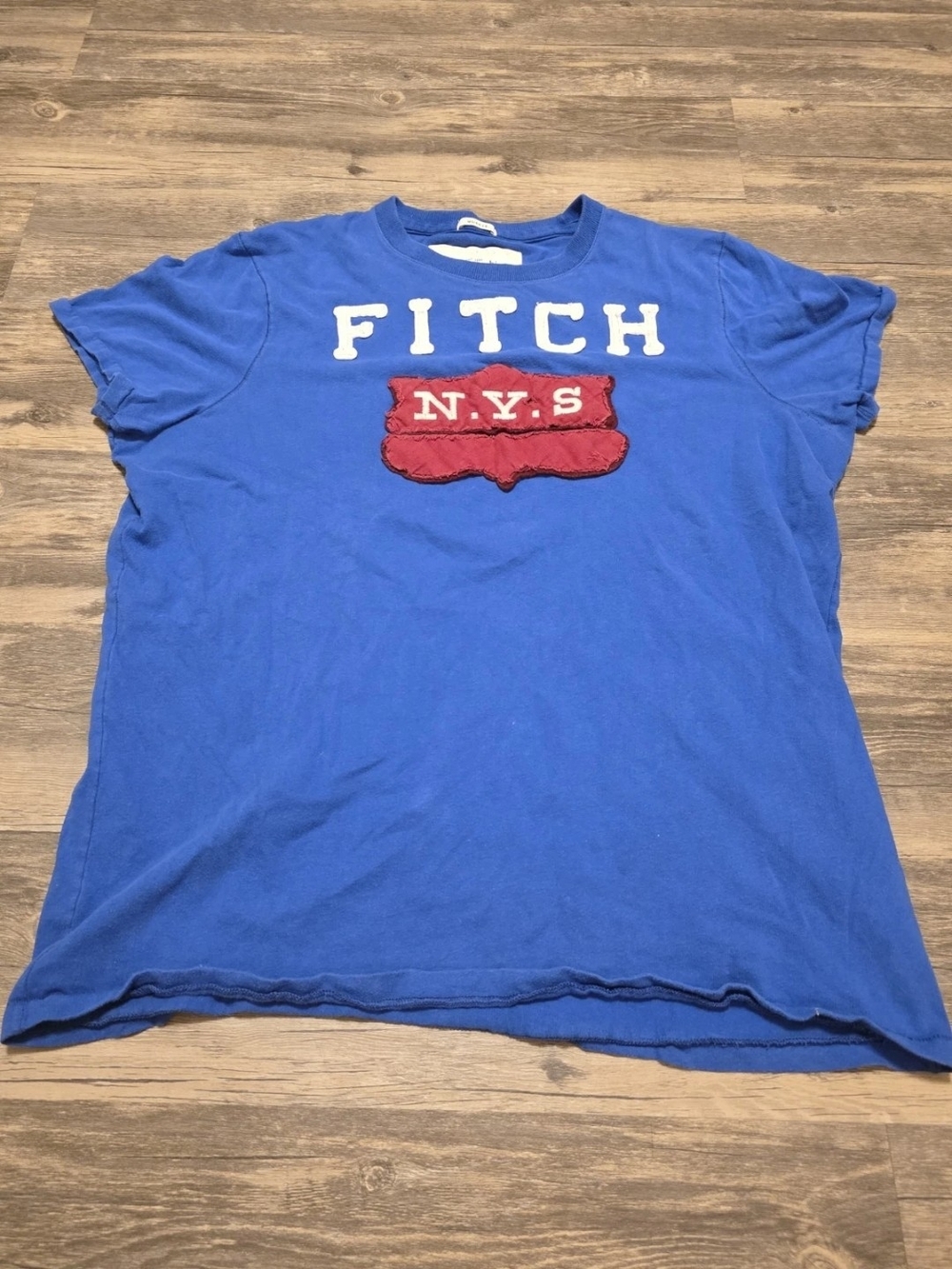 Vintage Y2K Abercrombie And Fitch Muscle Shirt Big Bold Letters Size XXL Blue &